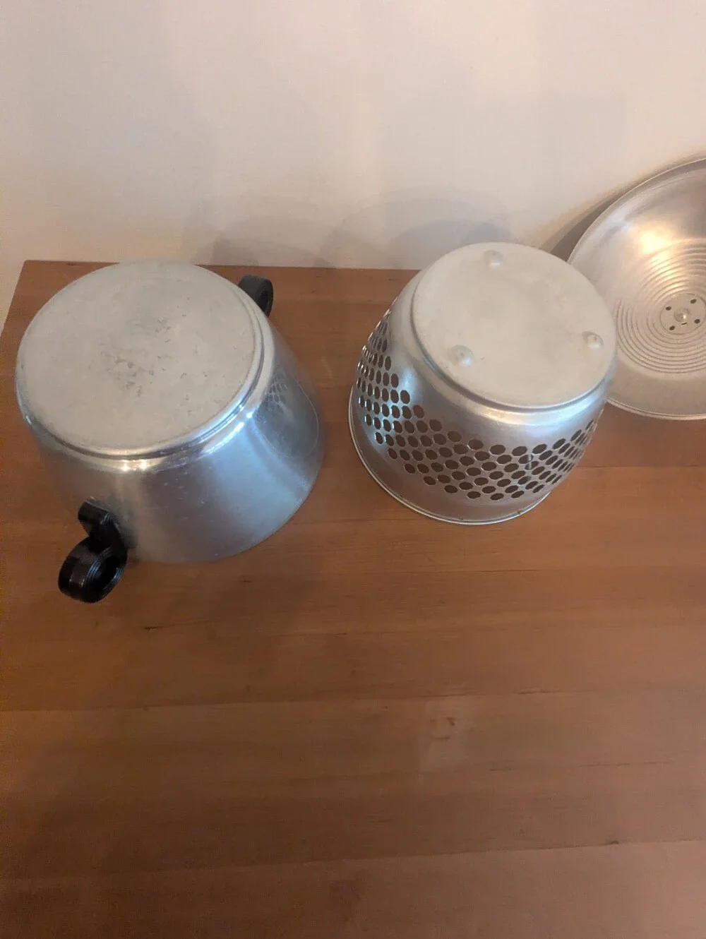 Vintage Aluminum Steamer Pot Basket & Dome Lid MCM